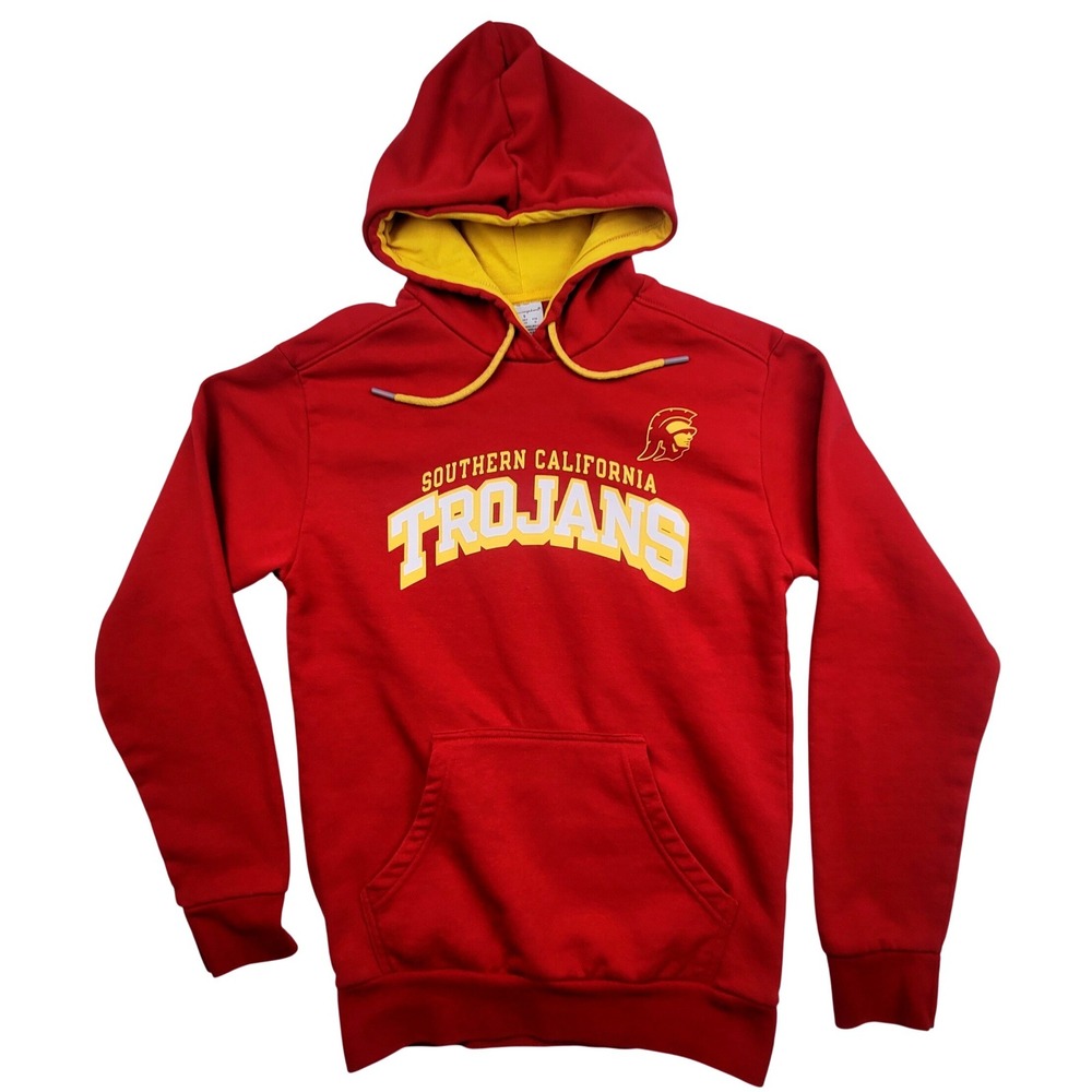USC Trojans NCAA Red Pullover Hoodie‎ Sweatshirt Men's Size Small - Champion